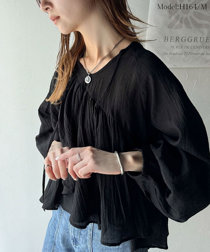 日本 Classical Elf - 清新飄逸不對稱荷葉長袖上衣-炭灰