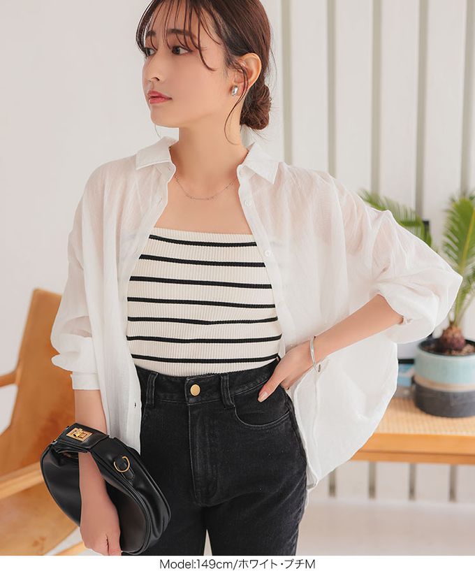 日本 Kobe Lettuce - 透明感寬鬆時尚防曬薄襯衫-淺卡其 (小M)