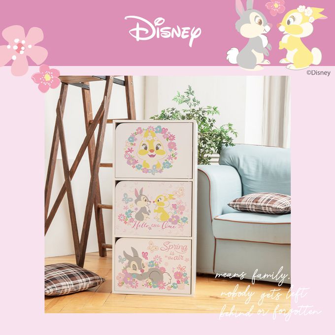 收納王妃 - 迪士尼 Disney【櫻花桑普邦妮】三層收納櫃 三層三門櫃雙層櫃 收納櫃 木櫃 書櫃