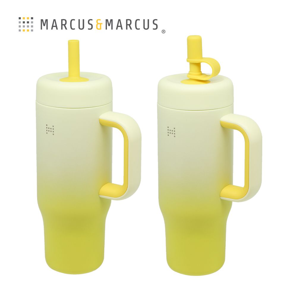 不鏽鋼隨行吸管保冷杯(650ml)-萊姆黃