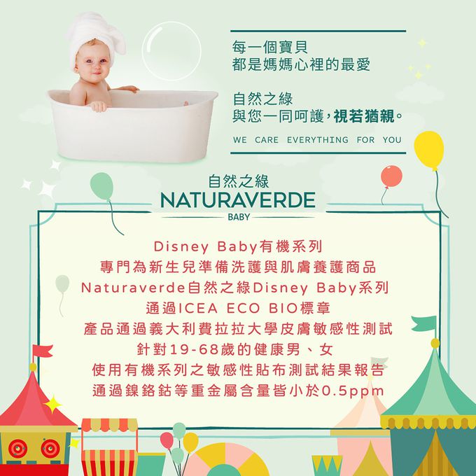 義大利 自然之綠 NATURAVERDE - 新生兒經典洗沐保養組 (新生兒適用)