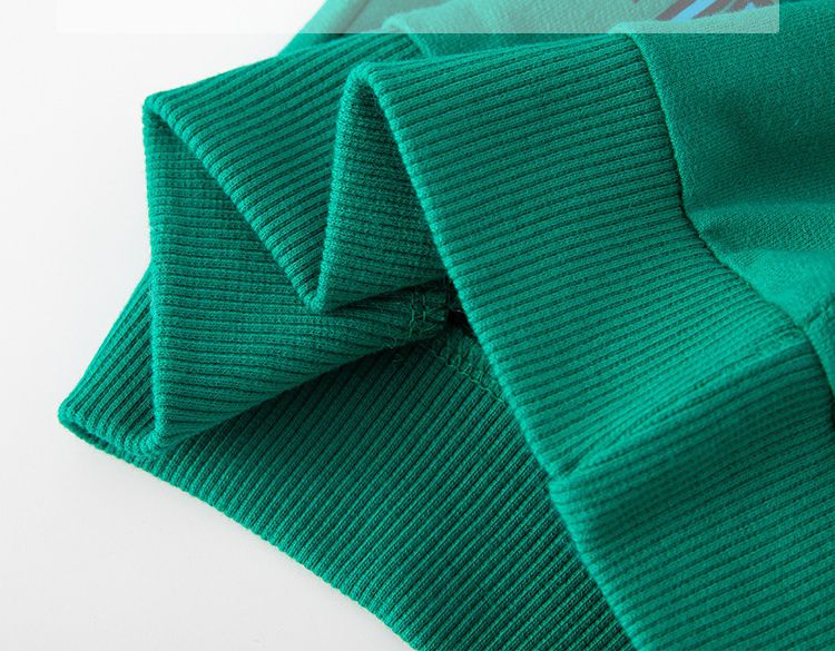 純棉圓領長袖上衣/大學T-合作的工程車車-深藍色