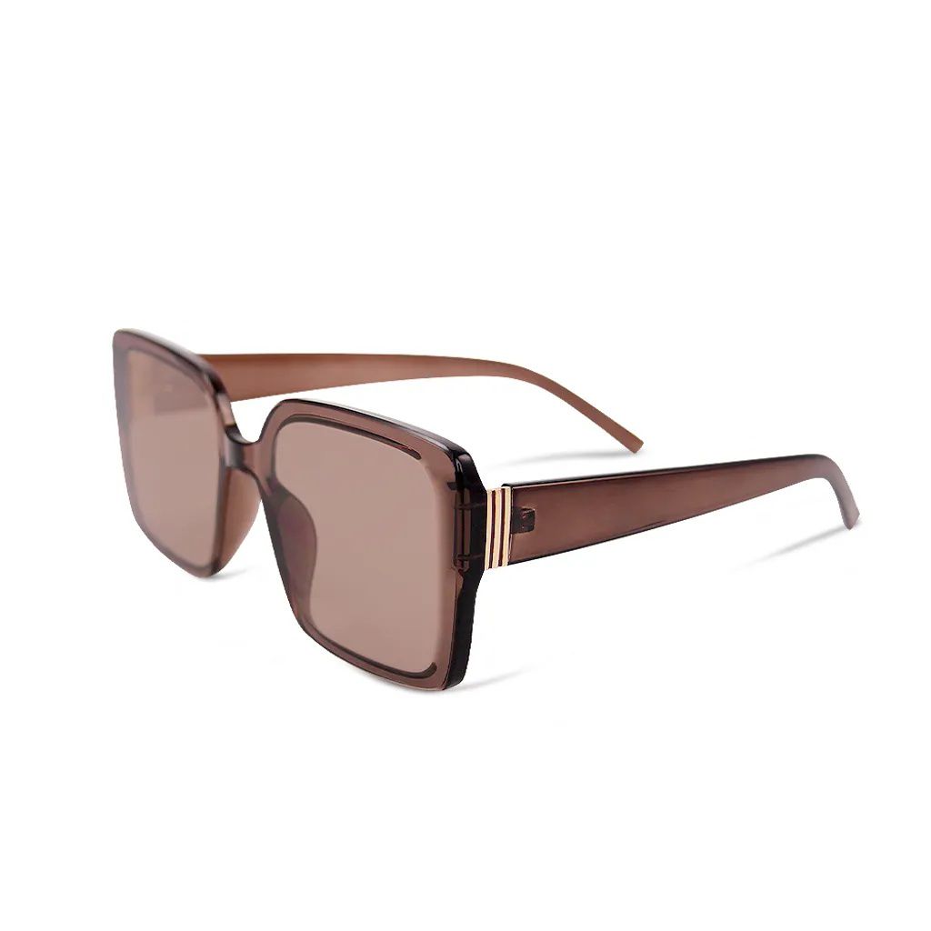 ALEGANT - 韓版微光核桃棕透視感方框墨鏡│UV400太陽眼鏡