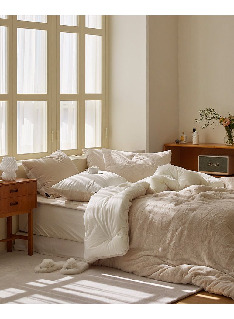 韓國 Maatila - 蓬鬆感高密度絨毛保暖棉被-燕麥牛奶