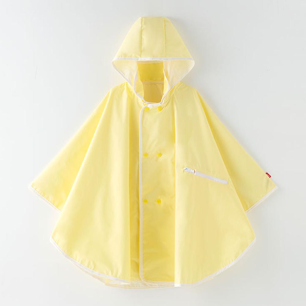 韓國 OZKIZ - 馬卡龍色兒童防風斗篷雨衣(可收納)-淡黃