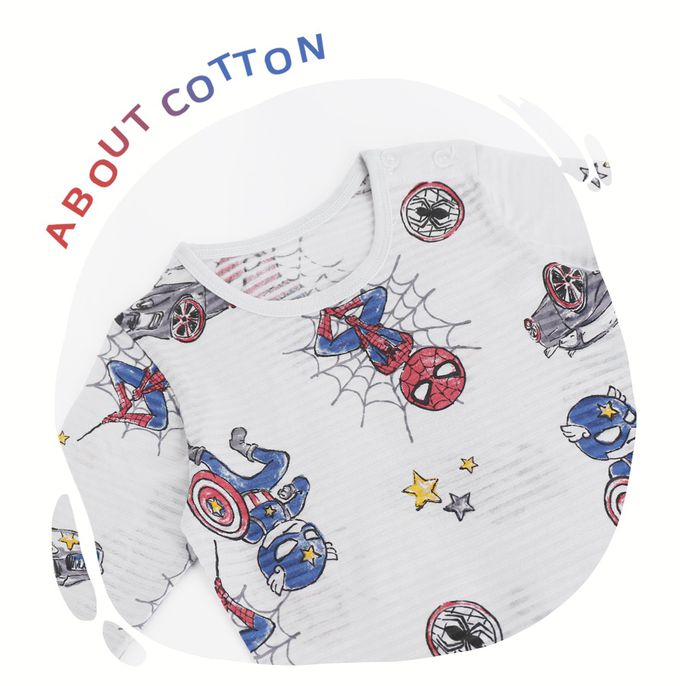 韓國 Mellisse - 韓製輕薄透氣7分袖家居服(無螢光棉)-超級英雄