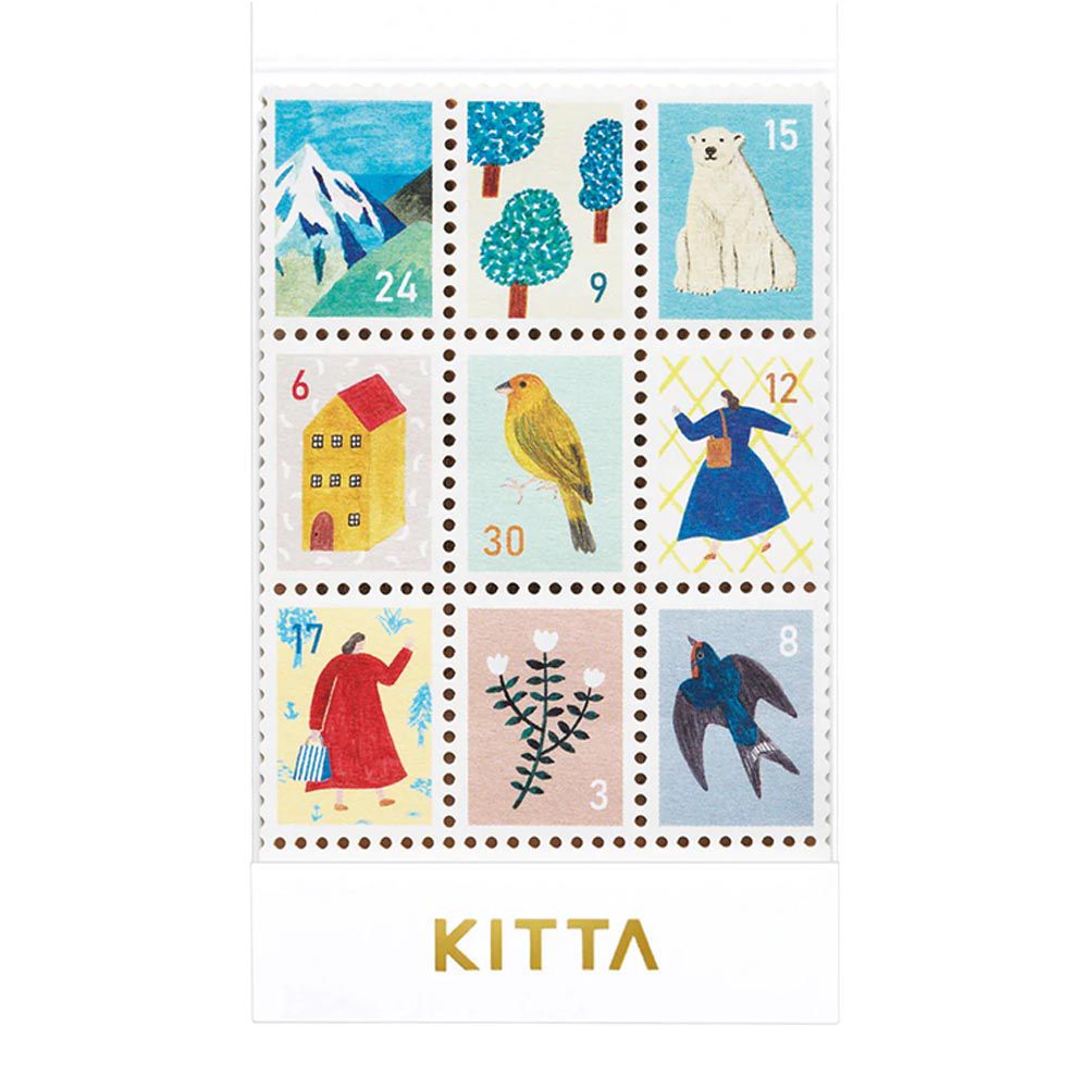 日本HITOTOKI - 美型和紙膠帶-郵票造型-小鳥回家