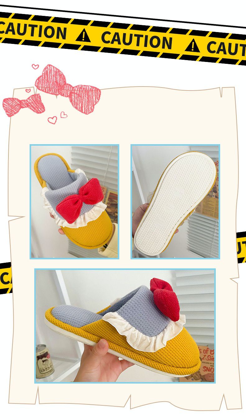 鬆餅格紋保暖室內拖鞋-藍紫色