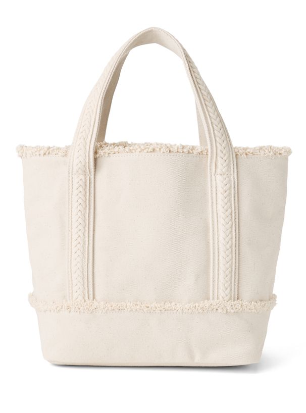 日本 GRL - 100%棉 厚磅抽鬚帆布托特包-黑 (F)