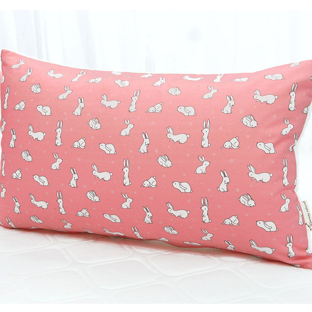 韓國 Coney Island - 雙面材質抗菌防蟎水洗枕頭-粉紅小兔 (50X30cm)-枕套*1 + 枕芯*1