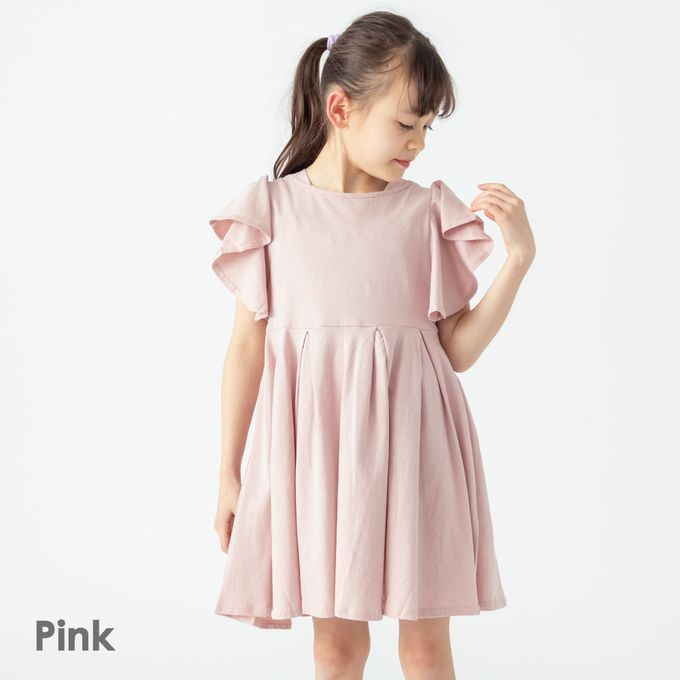 日本 evercloset - 波浪荷葉短袖浪漫洋裝-黑白條紋