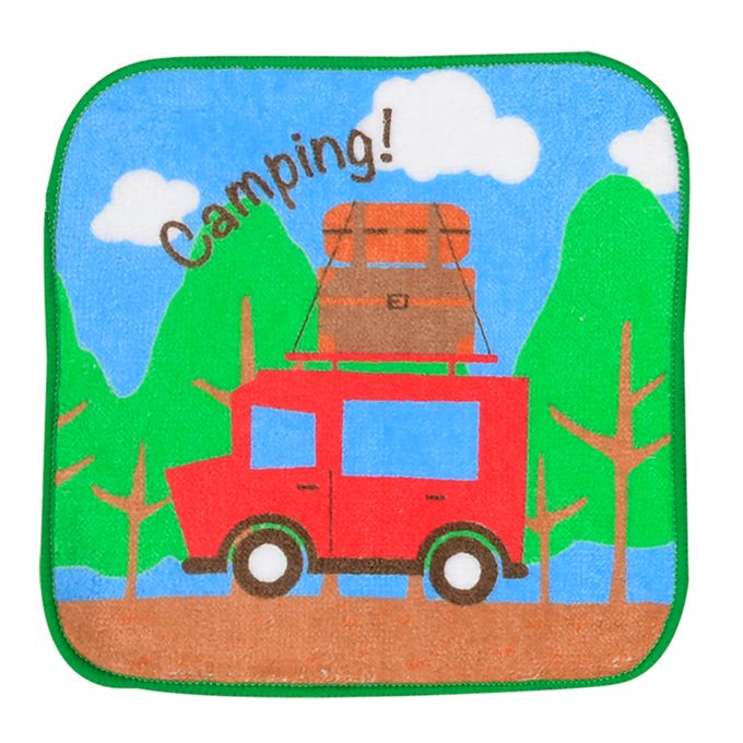 akachan honpo - 小方巾5條組-交通工具 (15×15cm)