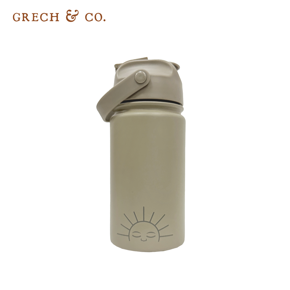 丹麥 GRECH & CO. - 不鏽鋼吸管水壺-暖心灰 (420ml)