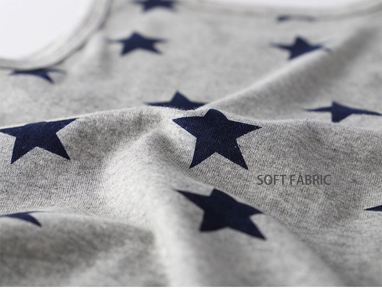 純棉印花無袖背心(3件組)-恐龍+條紋款-灰+白+黃