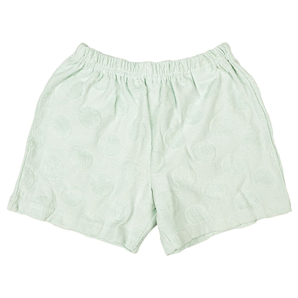 毛巾布緹花短褲-淺綠色
