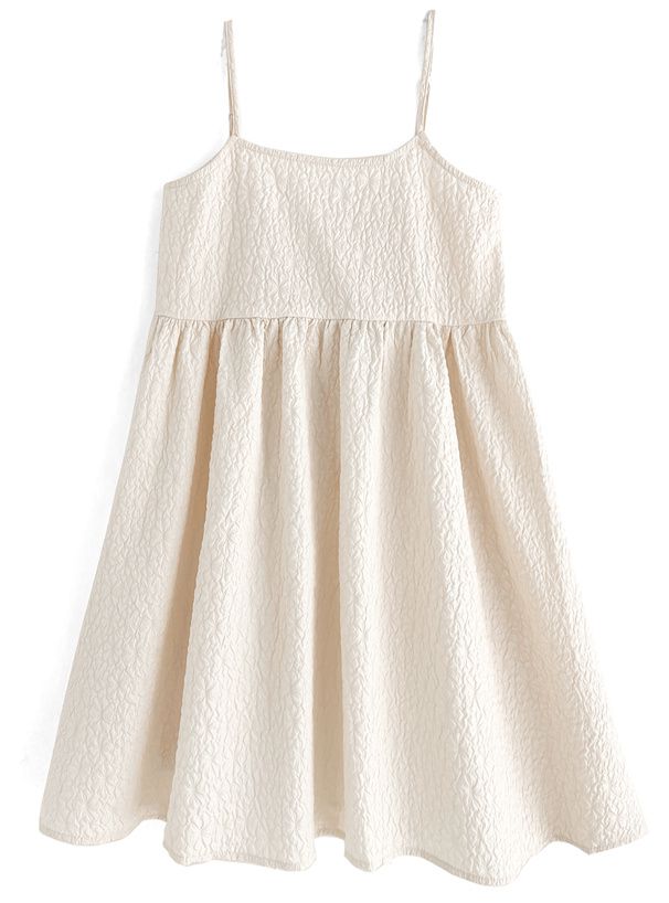 日本 GRL - 甜美泡泡布吊帶背心裙-黑 (F)