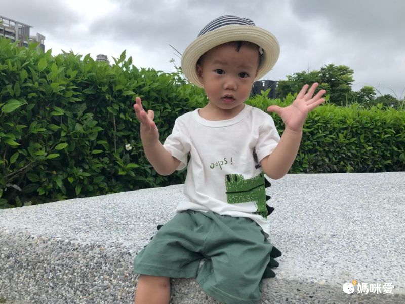 恐龍純棉短袖上衣短褲套組-白Ｘ綠