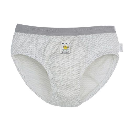 韓國 Ppippilong - 莫代爾親膚三角褲(男寶)-鏈形紋-米X灰