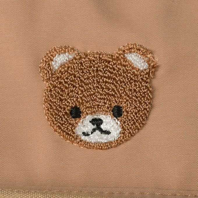akachan honpo - 防走失背包-小熊刺繡-咖啡色