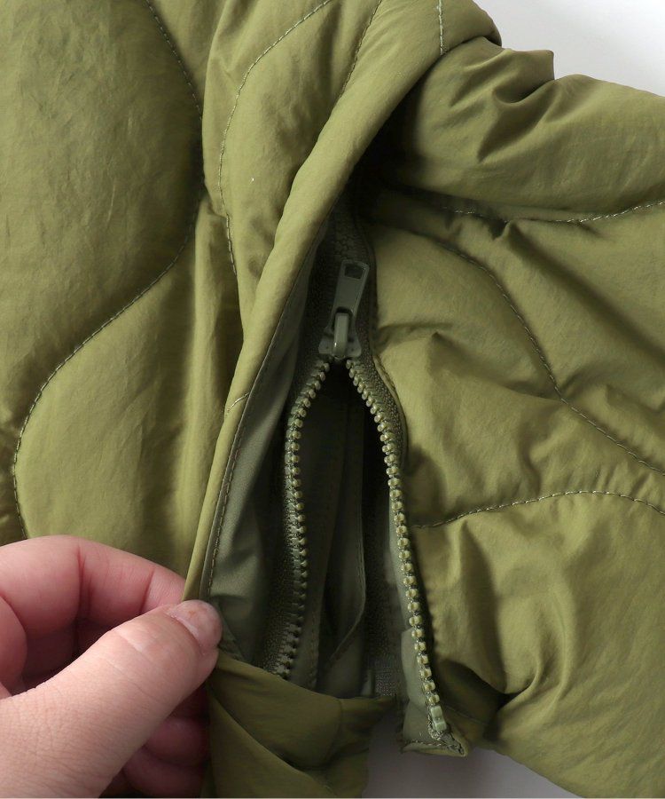 日本 BREEZE - 袖可拆2way絎縫拼接夾克/背心-軍綠