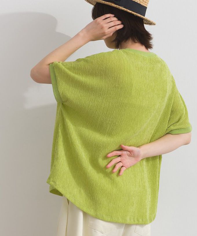 日本 Lupilien - 嫘縈混紡細緻羅紋圓領短袖上衣-象牙白