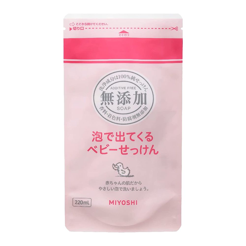 日本 MIYOSHI 無添加 - 無添加嬰幼兒泡沫沐浴乳(補充包)-220ml