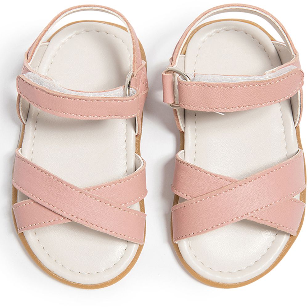 英國 shooshoos - 健康無毒真皮手工涼鞋/童鞋-我的初愛(鮭魚粉)