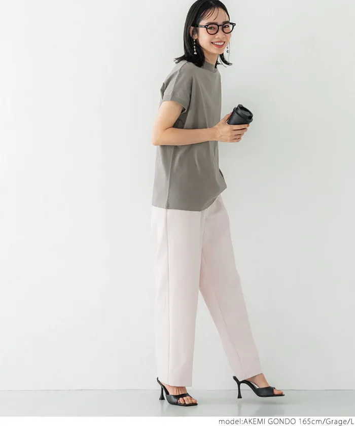 日本 COCA - 100%美國棉 厚磅短袖上衣-立領-黑