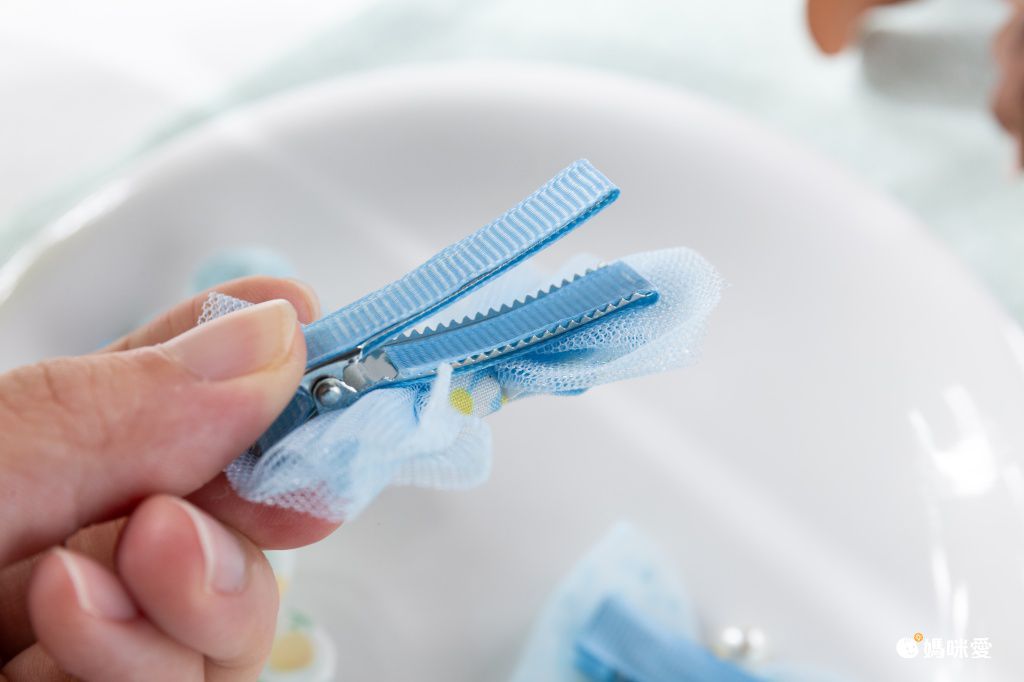 甜美網紗小清新布藝髮夾(10入組)-黃色