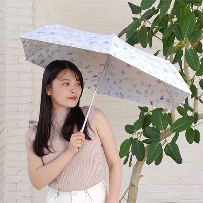日本 nifty colors - 50公分 2 side 遮光傘-(花瓣白)-NO.2492