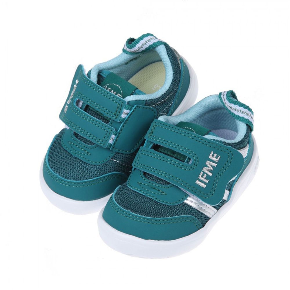 日本IFME - 和風銀光藍綠寶寶機能學步鞋