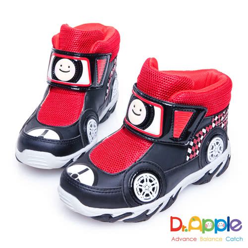Dr. Apple - 機能童鞋_拉風急速賽車手中筒童靴-黑