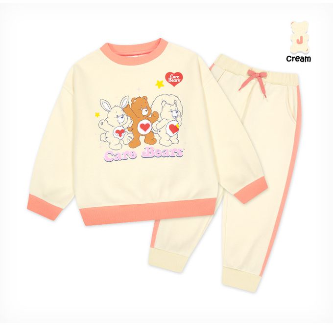 韓國 Jelispoon - (聯名款)熊熊好夥伴內刷毛長袖套裝-薄荷綠