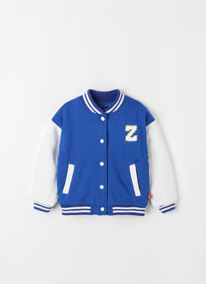 韓國 OZKIZ - 品牌Z標誌絎縫棒球外套-紅