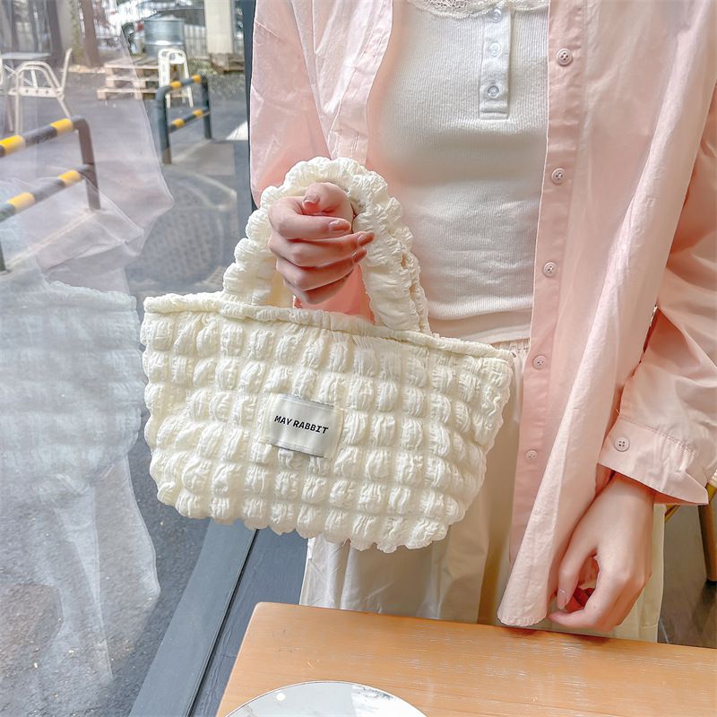 奶油泡泡雲朵手提包/托特包-紫色 ((19+12)x17x10cm)