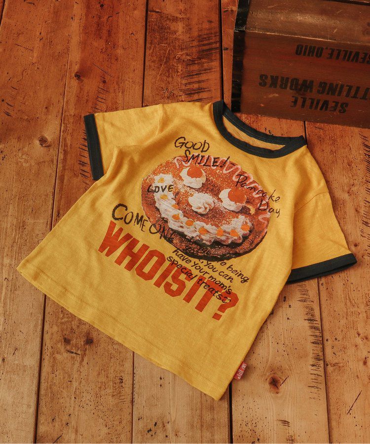 日本 BREEZE - [品牌週年限定]印花短袖上衣-微笑鬆餅-黃