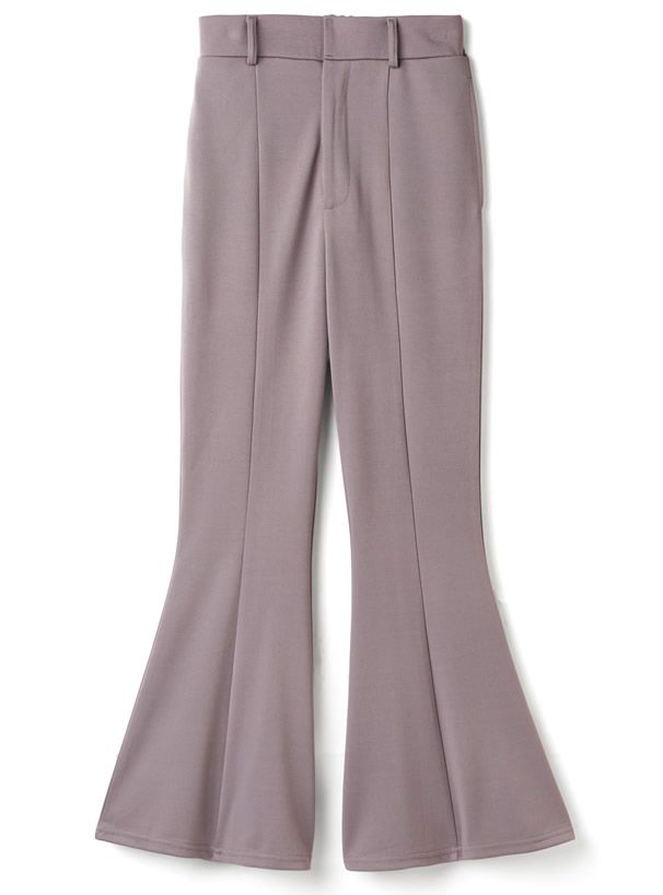 日本 GRL - 修長美腿微喇叭長褲-簡約黑