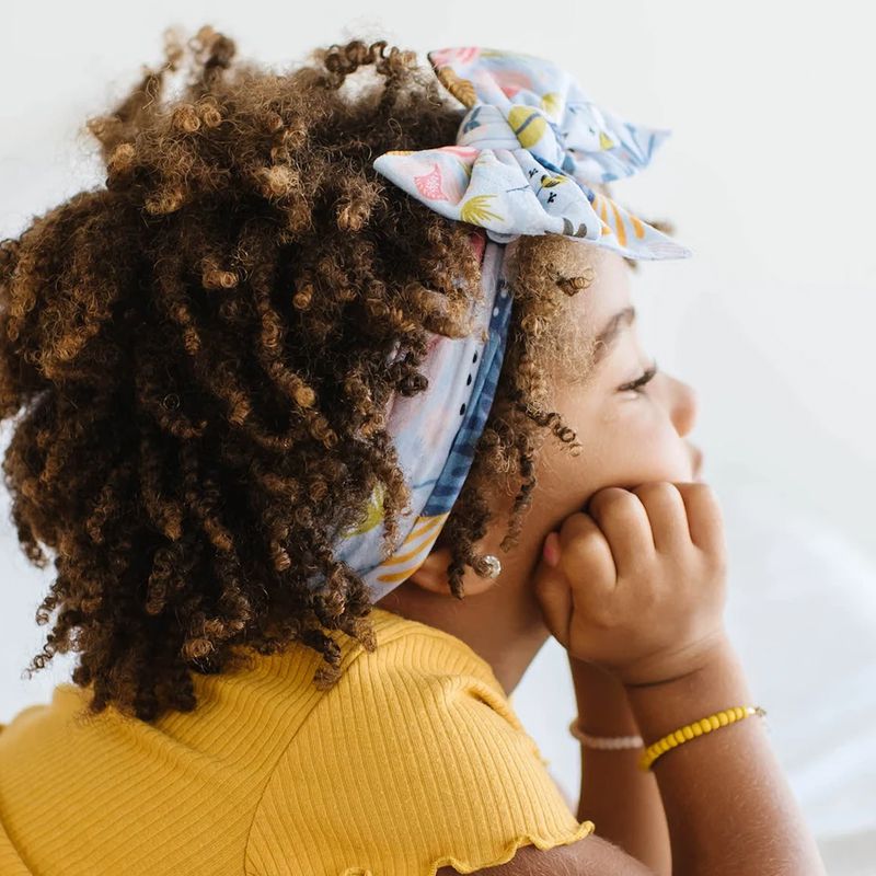 美國baby bling - 純手工極優雅細緻輕柔微彈性/毫無束縛感蝴蝶結髮帶/髮飾_印花黛比系列-繁花盛事