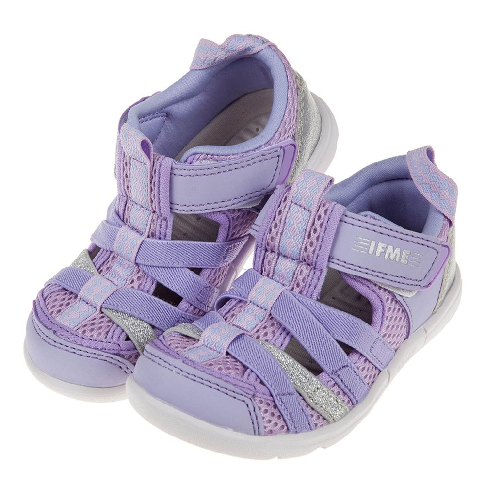 日本IFME - 紫色亮銀兒童機能水涼鞋