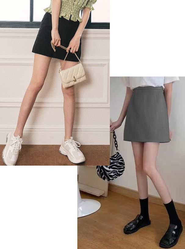 日本 GRL - 百搭簡約短裙-象牙杏