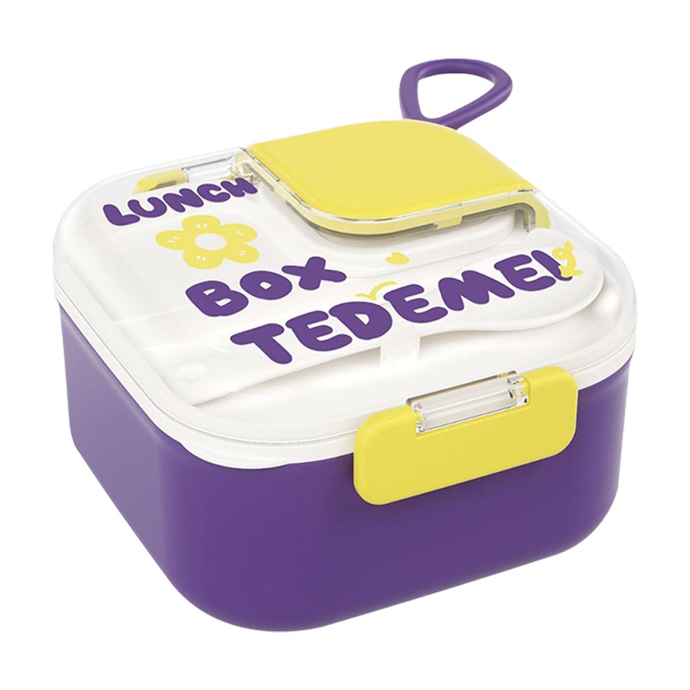 304不鏽鋼飯碗+零食收納盒 寶寶外出餐具組 幼兒園餐具-葡萄紫