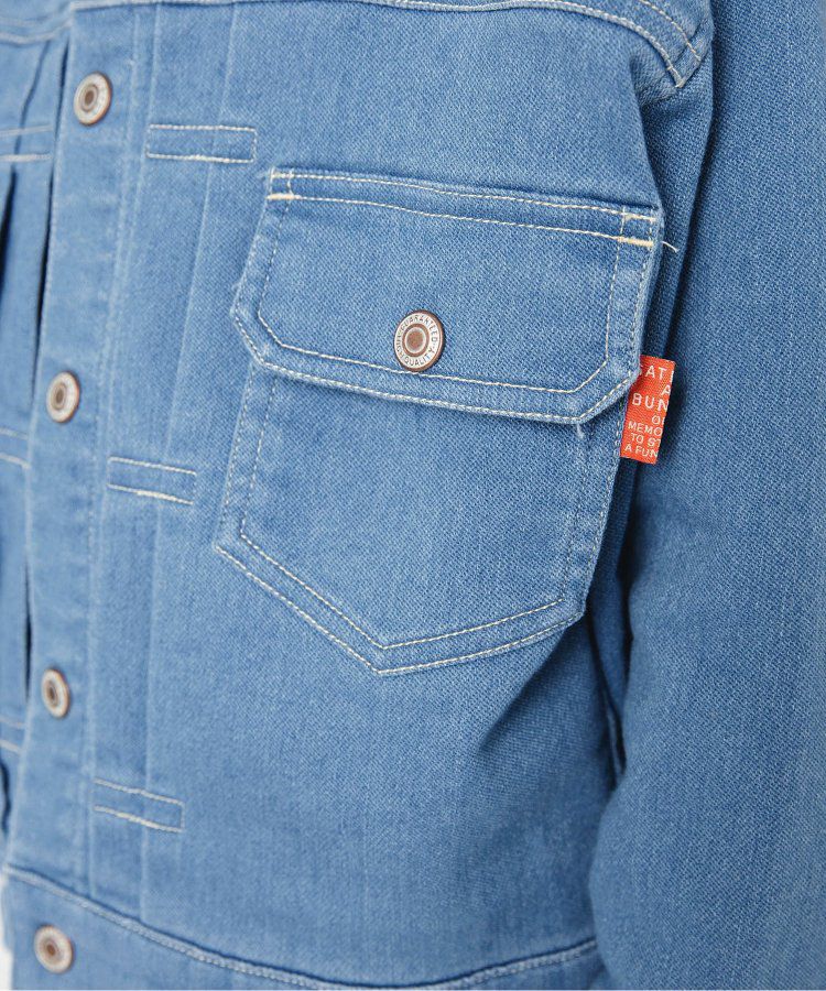 日本 BREEZE - すぽ軽系列 輕盈彈性牛仔外套-淺藍