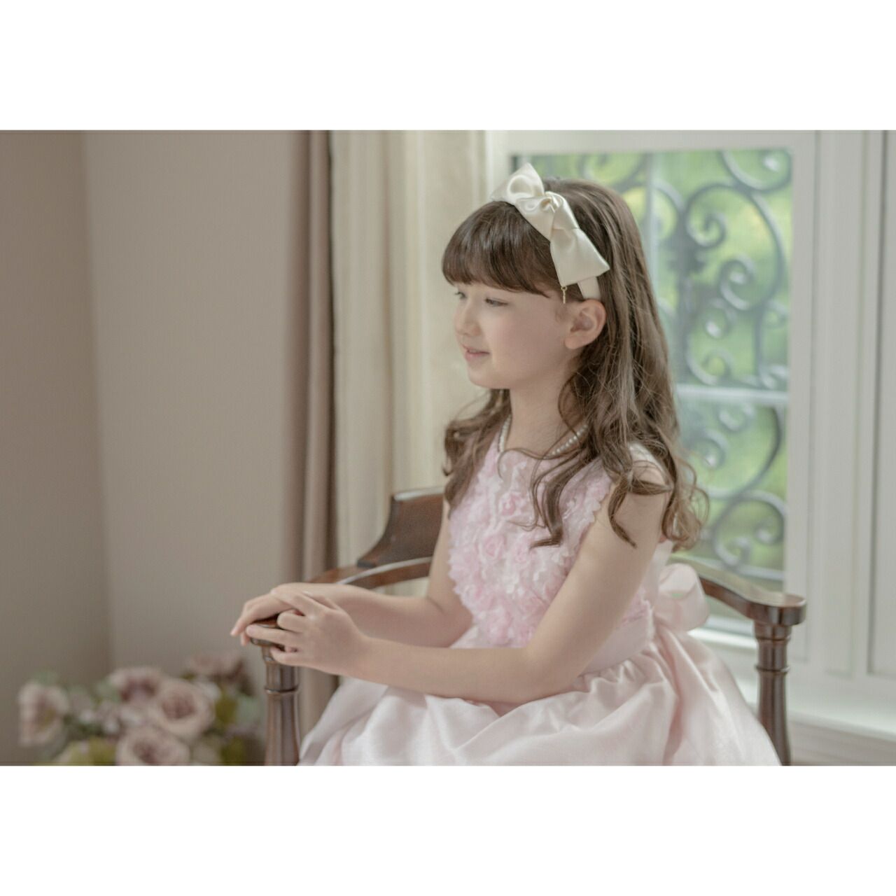 日本 Catherine Cottage - 立體花朵拼接洋裝/小禮服-黑x白