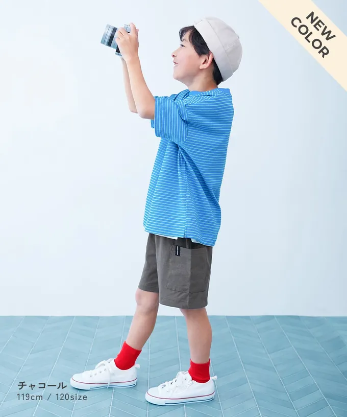 日本 devirock - [快乾防皺] 防污可烘舒適機能短褲-大口袋-珊瑚橘