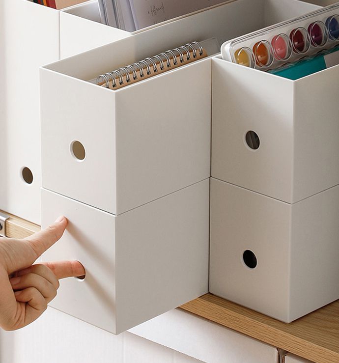 日本霜山 - 10cm面寬隙縫可疊式分類收納盒 (高24cm)-3入