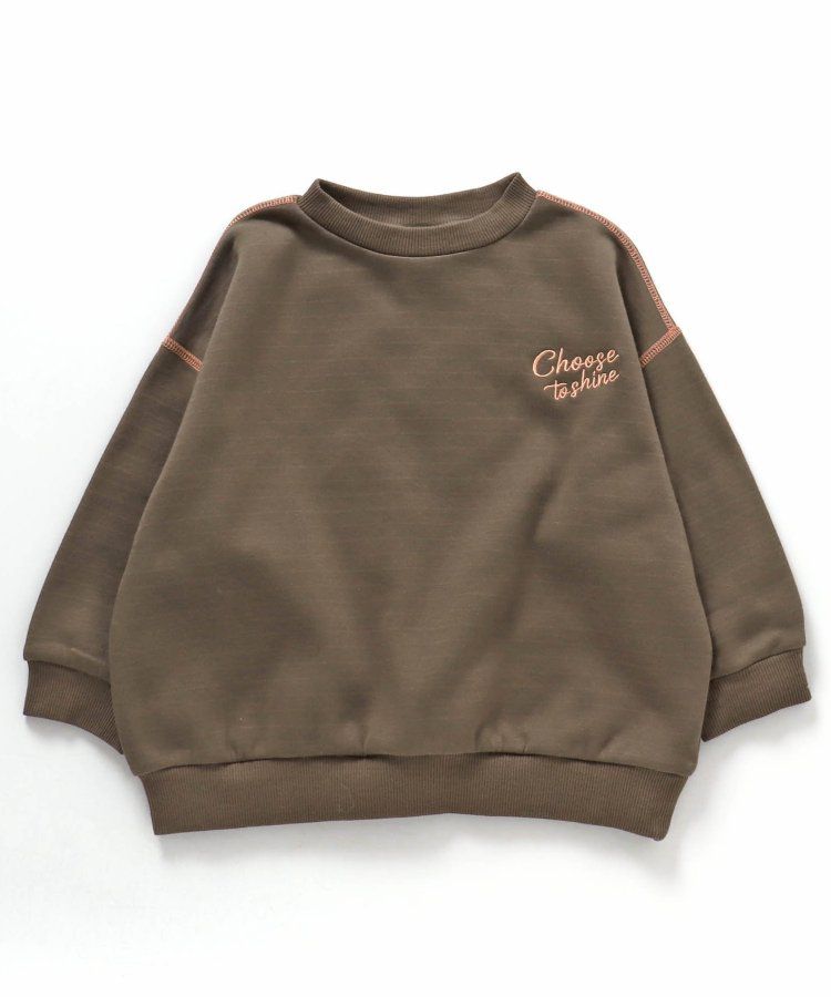 日本 BREEZE - 內刷毛英文logo百搭運動衫-草綠