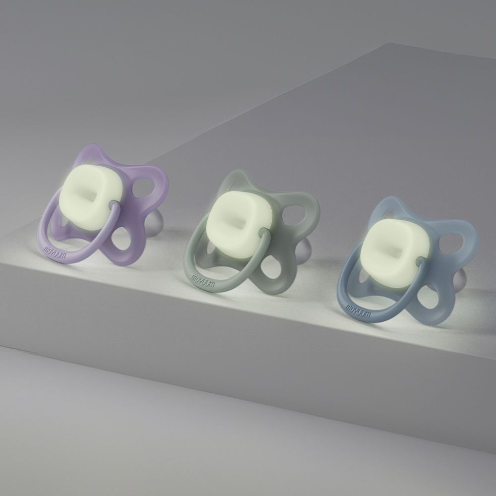 透氣式矽膠奶嘴收納盒組-蝴蝶款-蘋果紅-6m+