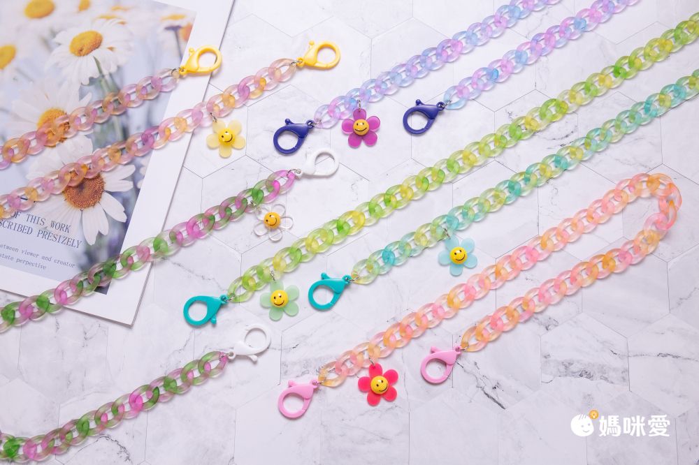 韓國 HEM - 韓系時尚可愛果凍口罩項鍊/口罩鍊/掛繩/眼鏡掛鍊(可拆裝調整長度)-果凍C型鏈-10-酷炫黑-60cm