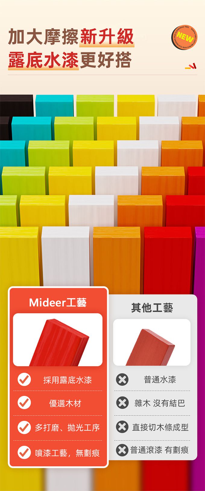 MiDeer - 阿基米德積木(原木色50片&黑色25片&白色25片)