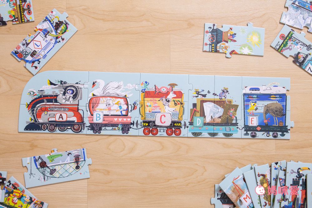 Banana Panda - 真正超大地板拼圖-字母火車-52片